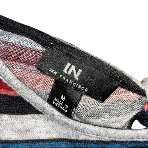 IN San Francisco Bell Sleeve Stripe Sweater Bow Back Women’s M Winter Blouse - Picture 7 of 13